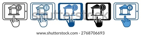 Mobile Banking icon set multiple style collection