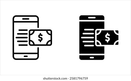 Mobile banking icon set in trendy flat style design. vector illustration on white background