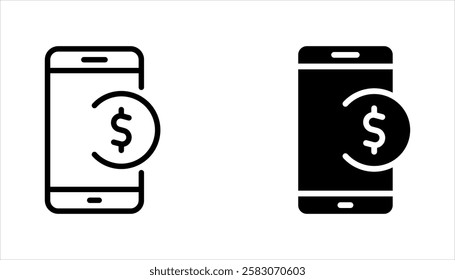 Mobile banking icon set in trendy flat style design. vector illustration on white background