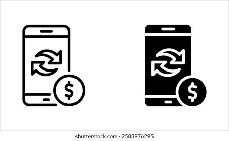 Mobile banking icon set in trendy flat style design. vector illustration on white background
