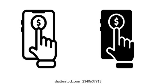 Mobile Banking Symbol. Unterschrift für mobiles Konzept und Webdesign. Vektorgrafik