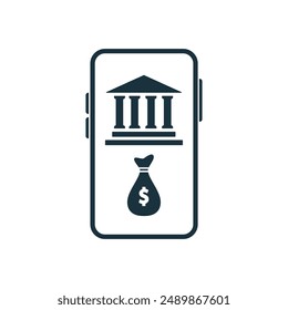 Mobile Banking icon. Simple creative element. Filled monochrome Mobile Banking icon for templates, infographics and banners