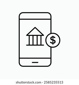 Mobile banking icon. simple vector icon