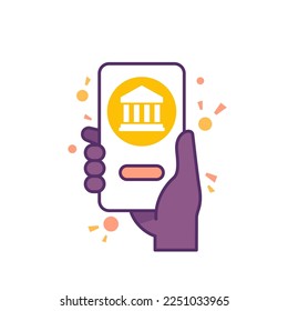 Handy-Banking-Symbol, Smartphone in der Hand