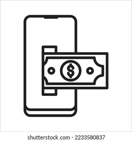 Mobile banking icon. Suitable for website design, logo, app, and ui. Editable vector