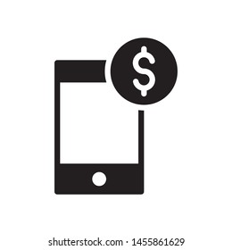 Mobile banking icon in trendy flat style design. Vector graphic illustration. Suitable for website design, logo, app, and ui. EPS 10.