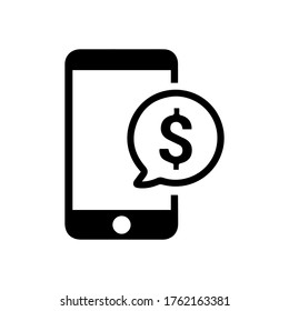 Mobile Banking Symbol in trendigem, flachem Design. Vektorgrafik. Geeignet für Website-Design, Logo, App und i.