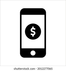 Mobile banking icon in trendy flat style design. Vector graphic illustration. Suitable for website design, logo, app, and ui on white background. color editable eps 10