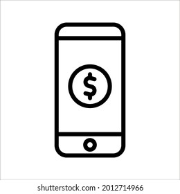 Mobile Banking Symbol in trendigem, flachem Design. Vektorgrafik. Geeignet für Website-Design, Logo, App und i auf weißem Hintergrund. Farbeditierbare eps10