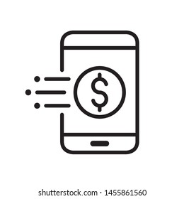 Mobile banking icon in trendy outline style design. Vector graphic illustration. Suitable for website design, logo, app, and ui. Editable vector stroke. EPS 10.