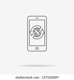 Mobile banking icon. Vector concept illustration for design.