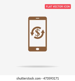 Mobile banking icon. Vector concept illustration for design.