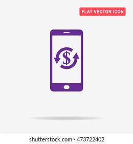 Mobile banking icon. Vector concept illustration for design.