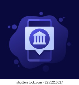 mobile banking icon, vector design