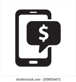 Mobile banking icon. Vector and glyph