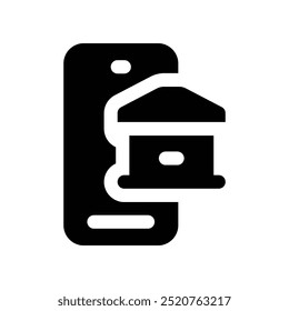 ícone de banco móvel. ícone de glifos vetoriais para o seu site, celular, apresentação e design de logotipo.