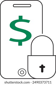 Ilustración vectorial Guardar de iconos de banca móvil,