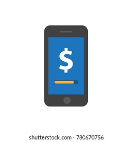 Mobile banking icon, vector. Illustration.