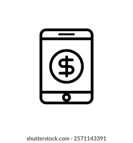 mobile banking icon vector isolated on white background for your web and mobile app design, mobile banking logo concept in outline style