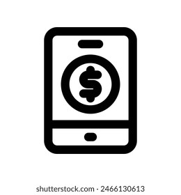 mobile banking icon. vector line icon for your website, mobile, presentation, and logo design.