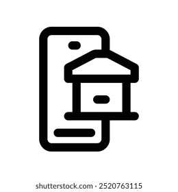 mobile banking icon. vector line icon for your website, mobile, presentation, and logo design.