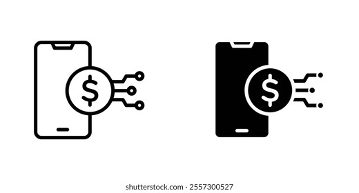 Mobile banking Icon vector. liner and flat style icons set.
