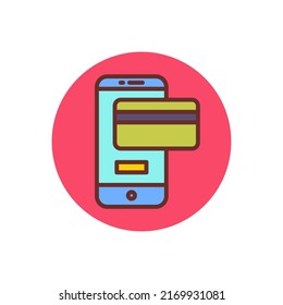 mobile banking icon in vector. Logotype