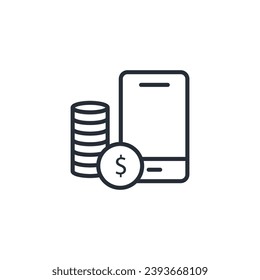 mobiles Banksymbol. vector.Editable stroke.linear style sign for use web design,logo.Symbol illustration.