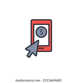 Icono de la banca móvil. Vector. Movimiento editable. signo de estilo lineal para uso Diseño web, logotipo. Ilustración de símbolo.