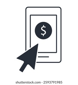 mobile banking icon. vector.Editable stroke.linear style sign for use web design,logo.Symbol illustration.