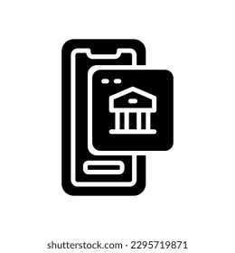 icono de banca móvil para tu sitio web, móvil, presentación y diseño de logotipo.