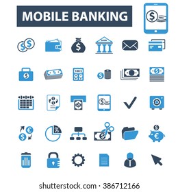 mobile banking icons
