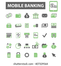 mobile banking icons
