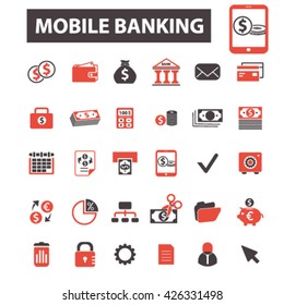 mobile banking icons
