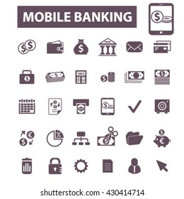 mobile banking icons
