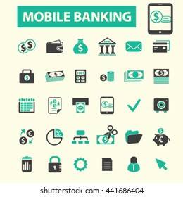 mobile banking icons