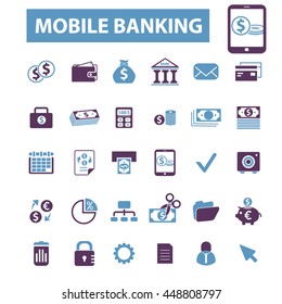 mobile banking icons