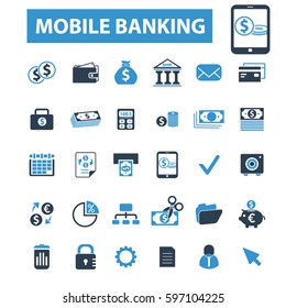 mobile banking icons