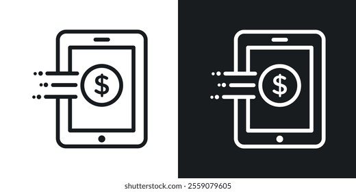Mobile banking icons. vector set in black colors