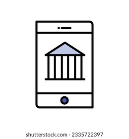 Iconos bancarios móviles, ilustración de material vectorial.