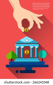 Mobile banking. leisure, business icons flat design. App icons, web ideas
network page, virtual shopping, credit card,