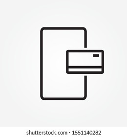 Mobile banking  line icon. Mobile app for finance. Online payments and money transfer symbol for web and mobile design