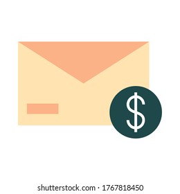 mobile banking, money envelope payment vector illustration flat style icon