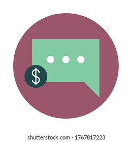mobile banking, money message transaction vector illustration block style icon