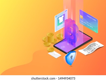 Mobile Banking. Online Banking. E-Banking System. Online Payment System. Use Mobile Banking Application. Modern Technology. Perform Transaction. Vector Illustration.