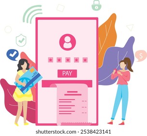 Mobile banking, online payment, money transfers Website illustration