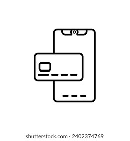 Mobile banking outline icon from payment icon collection. Top choice editable vector illustration graphic resources for many purposes.
