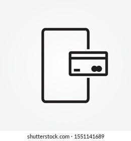 Mobile banking outline single icon. Mobile app for finance. Online payments and money transfer symbol for web and mobile design