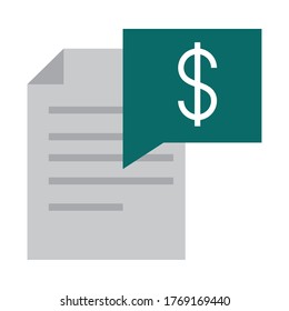 mobile banking, payment document money vector illustration flat style icon