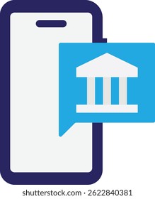 Icono de pago de la banca móvil Vector Ilustración plana